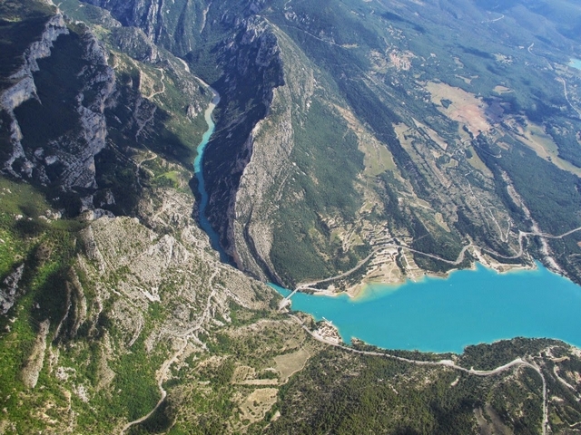 l'arrivée du Verdon dans le lac de Sainte Croix